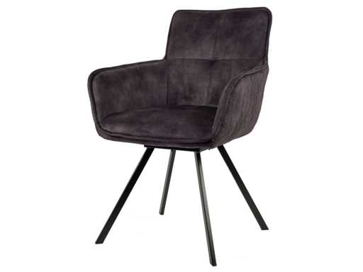 Fauteuil de design en velours anthracite (6x)