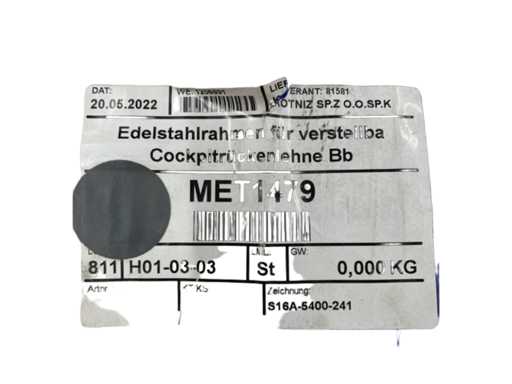 Fjord Stainless Steel Frame for Adjustable Cockpit Bench MET1479