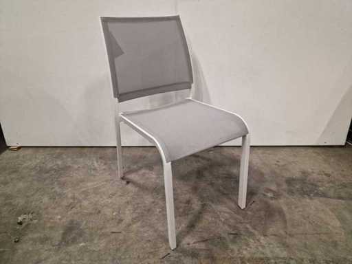 6 x Garden Prestige - Alu Stapelstoel Nice Wit - Batylene Lichtgrijs