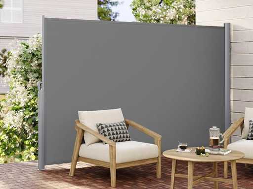 Uitschuifbare aluminium zijluifel 180 x 400 cm, privacyscherm
