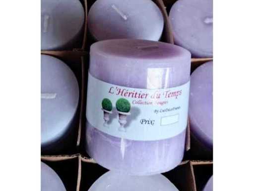 Set di 24 candele rotonde profumate alla lavanda – L'Héritier du Temps – Nuove - Circa 6 x 4