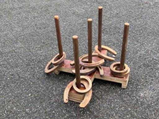 Traditional Dutch game - horseshoe throwing