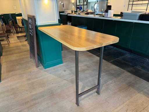 Console table with steel leg