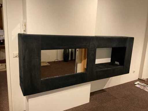 Kaminrahmung schwarz Wildleder