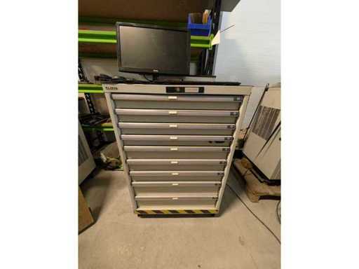 Tool trolley with milling and turning tools, and dispensing system