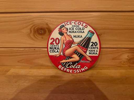 Metal advertising sign round 20cm