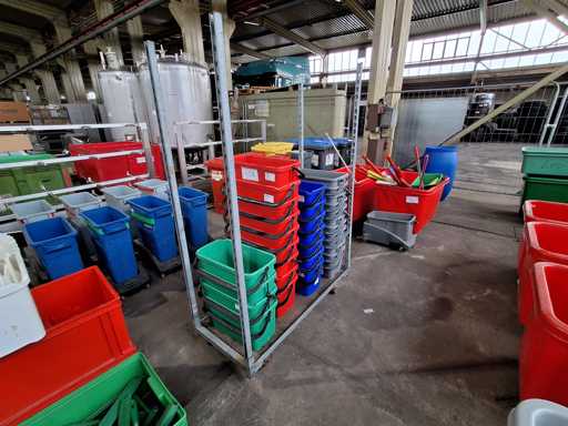   31 cleaning trolleys in wheelchairs