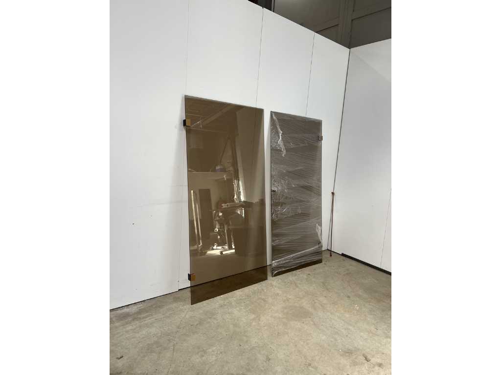 Shower door with side wall