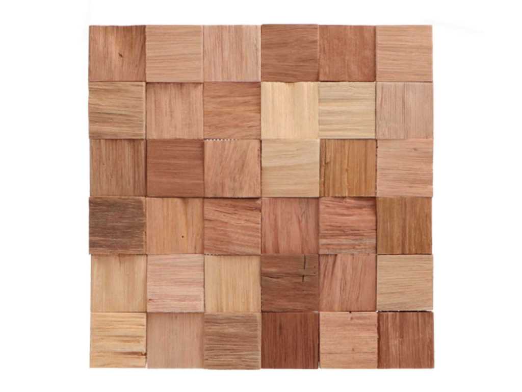 1 m² wall panel axewood Cube teak wood 