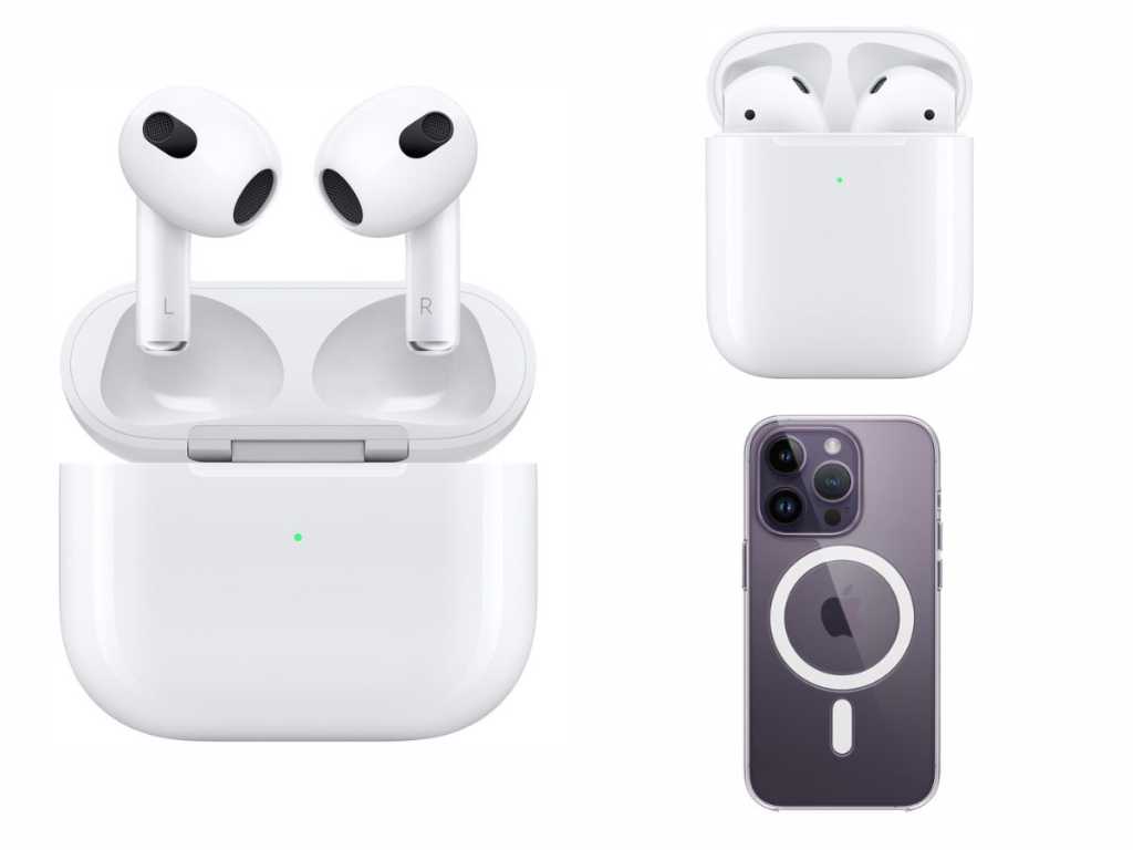 APPLE Airpods 3, Airpods 2 e custodia per telefono Apple con magsafe
