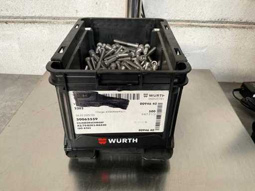 Würth 4,99 kg Zylindrische Schraube M6x40 im stapelbaren Behälter