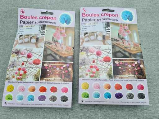 Decoratie blauwe pompons