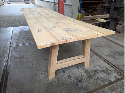 Tavolo da pranzo in vecchio legno di pino 370x115cm