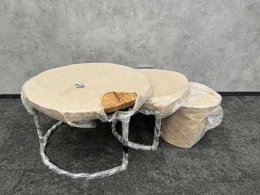 Iron Wood - set da tavolino da caffè a tre pezzi - inutilizzato