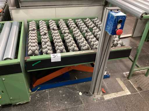 Bidirectional scissor lift roller conveyor