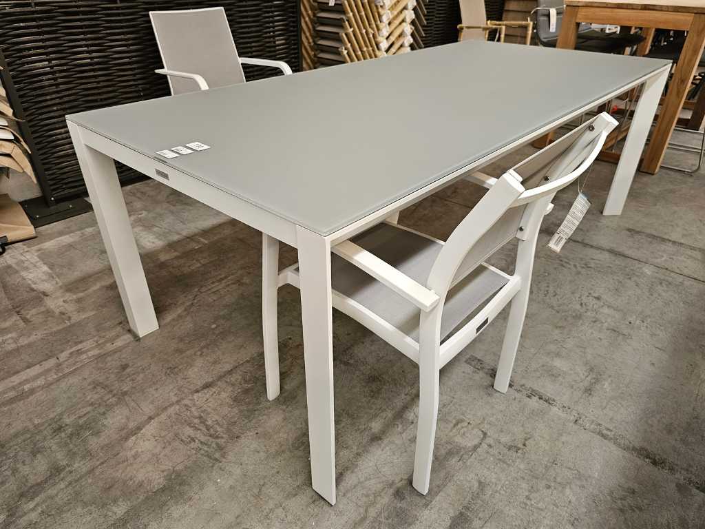 Table Castle-Line Alu couleur California Blanc 220 x 100cm