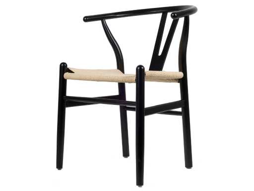 Chaises de salle à manger en bois noir (6x)
