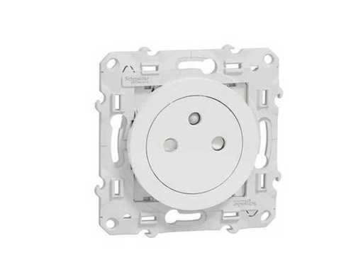 Schneider - Odace - Priză flush 2P+T - Alb - Stâlpi auto (10x)
