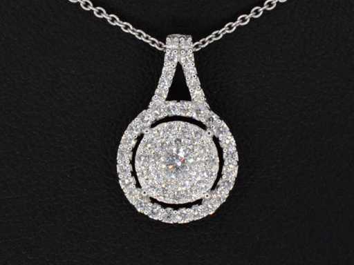 Weißgoldanhänger, komplett mit Diamanten besetzt