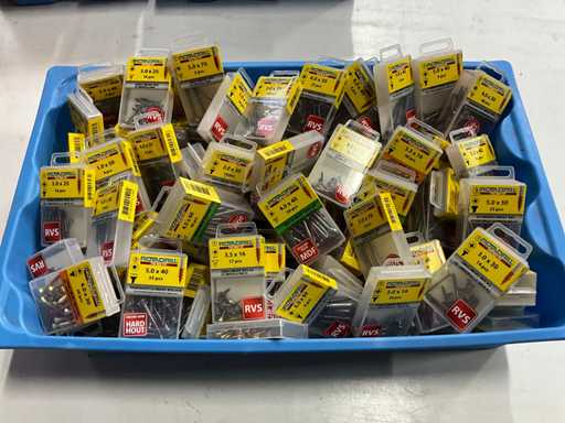 Rotadrill Various screws stainless steel, brass and galvanized (100x)