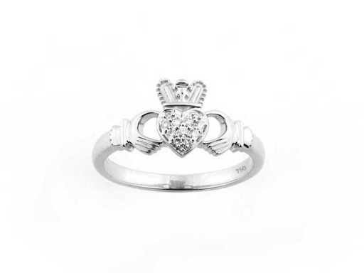 18 KT witgouden ring met natuurlijke diamant