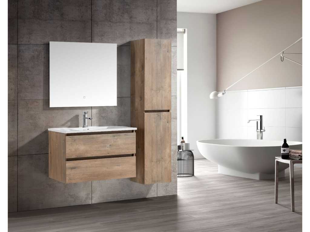 1 x 80cm bathroom furniture set - Colour: Grey OAK
