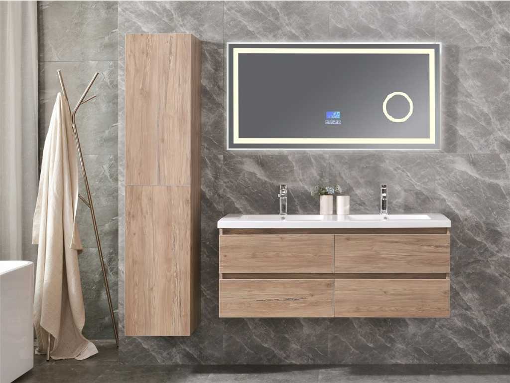 Meubles de salle de bain Sottile chêne brun foncé 130 cm NOUVEAU