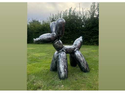 Ballon chien H100cm Vieil Argent