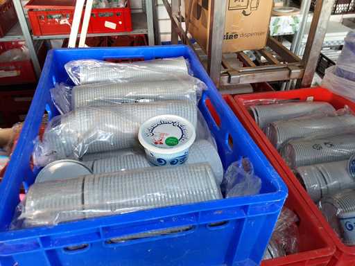   Work table with contents + packaging material