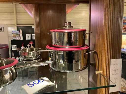 7 piece cooking pot set + sauce warmer