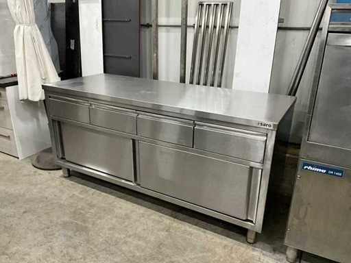 RVS werktafel met onderkasten