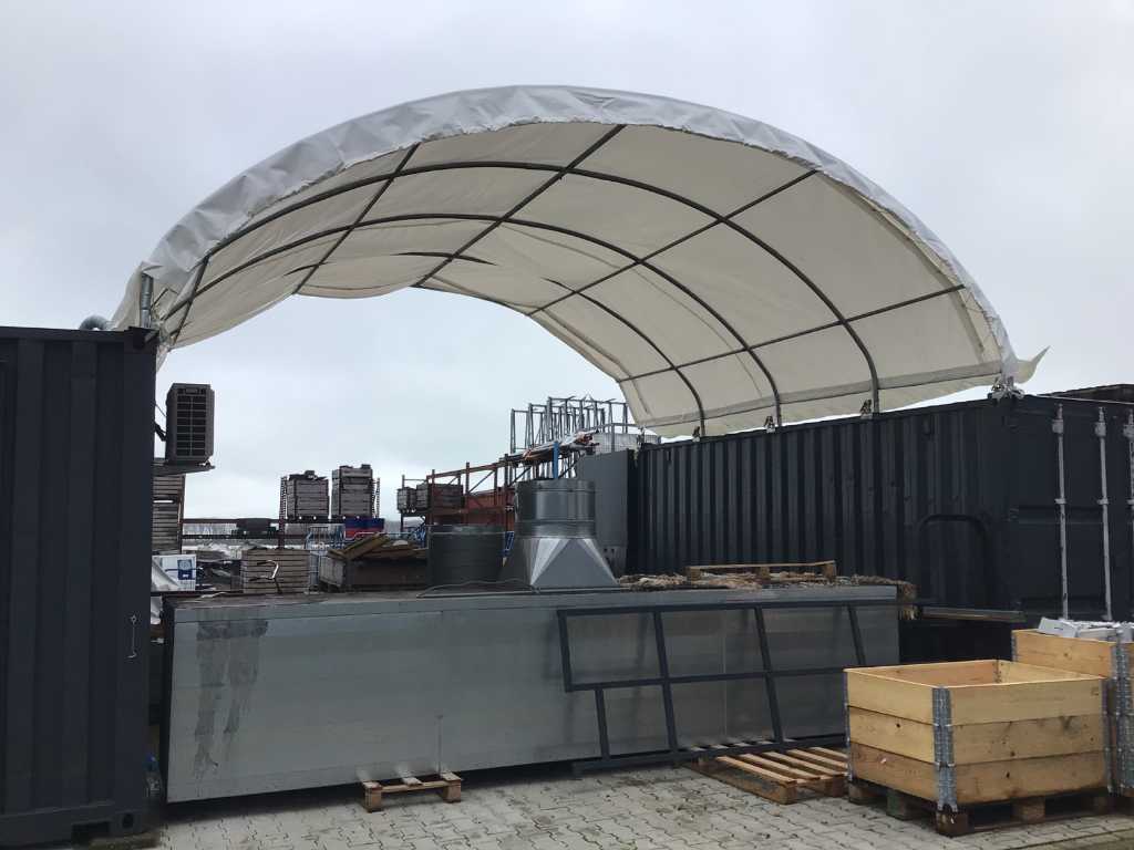 2024 - Easygoing - (6x6x2 meter) - Shelter overkapping / tent tussen 2 containers C2020