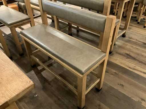 Huts - Panca alta da ristorante con rivestimento in pelle (2x)