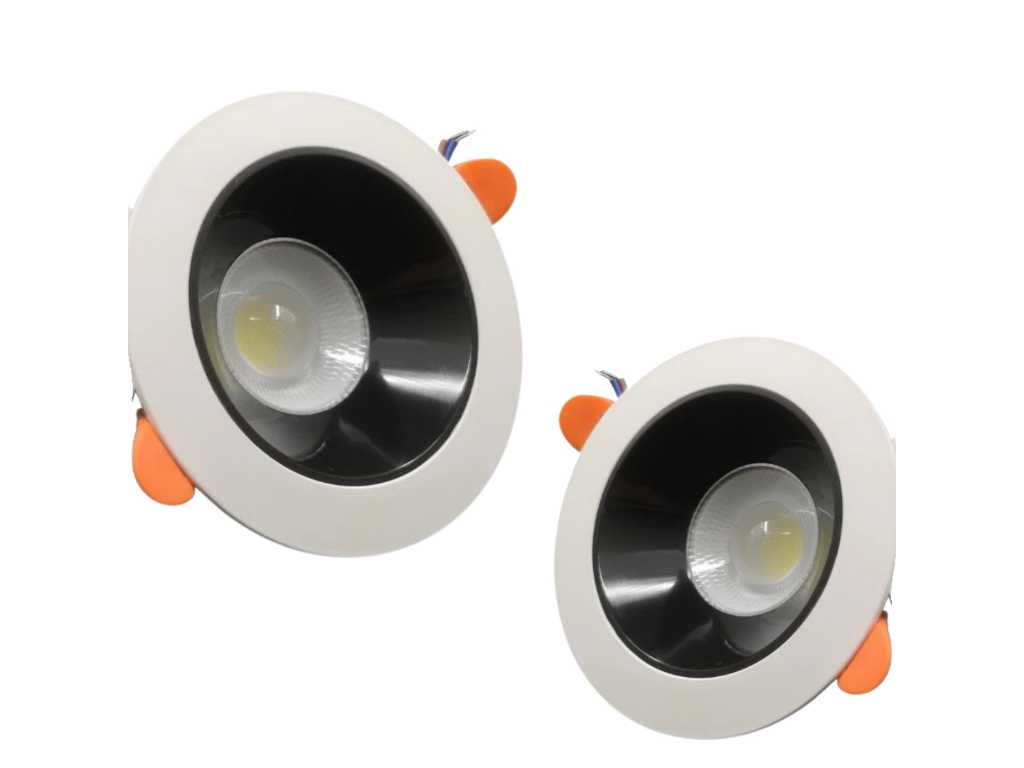 100 x Adjustable Recessed Fixture GU10 Socket and Lamp Holder (black/white)