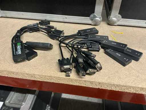 5 entrées VGA - Convertisseurs de sortie HDMI (alimentés par USB) (2x)