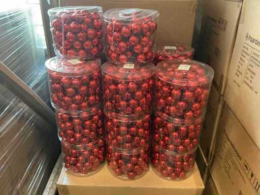 Partij Christmas balls wire 3x30mm 24tf shiny red (92 verpakkingen)