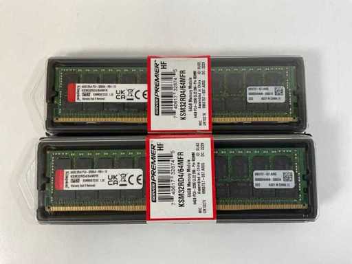 Kingston (KSM32RD4/64MFR) 64GB 2RX4 PC4 - 3200AA Memory RAMs (New) (5x)