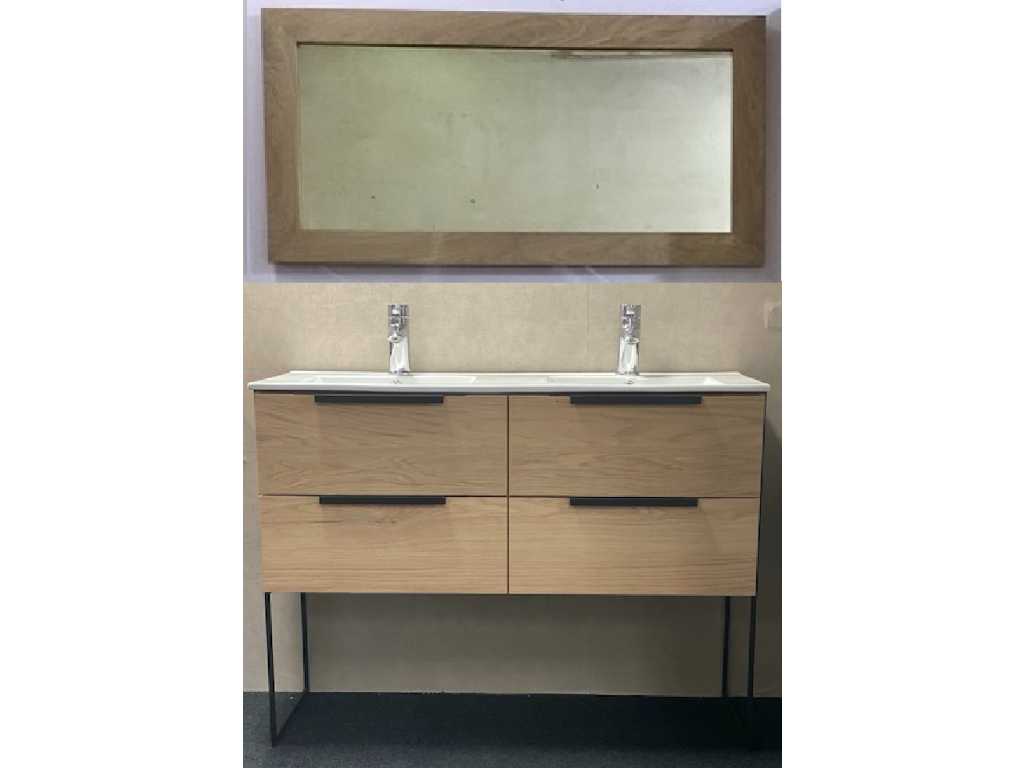 Vanity unit 120 cm with mirror and double sink