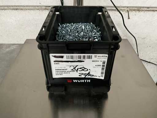 Würth 6.06 kg Countersunk screw M4 x 16 in stackable container