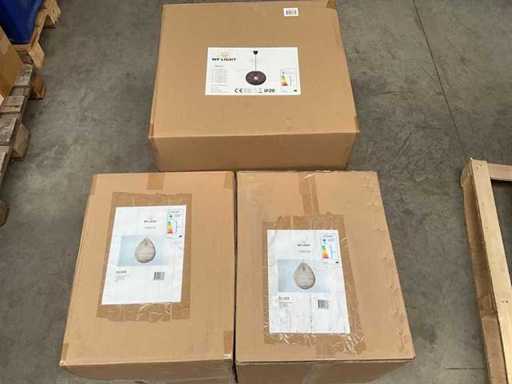WF Light Abaca/Granaat Plafondlamp (3x)