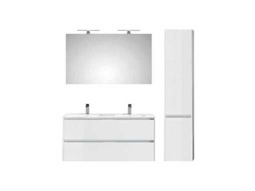 Pelipal - Calypsos 120 cm - Badmeubelset greeploos wit + Hoge Kast