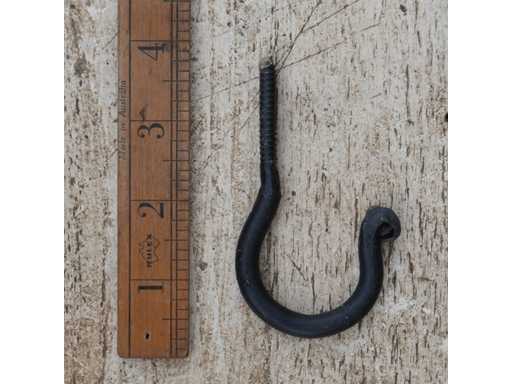 (369x) Zwarte Kapstok schroefhaak -  8.5 cm