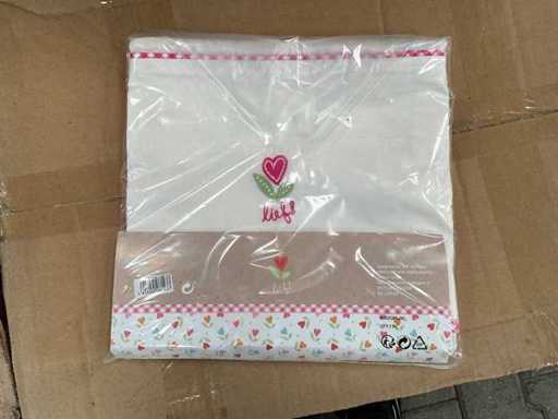 Partij Lief wieglaken wit/roze - 2 stuks (60x)