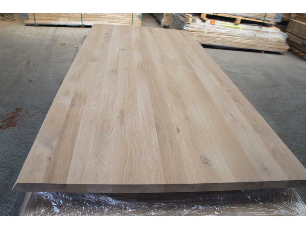 1x Solid oak tabletop tree trunk effect 2m50