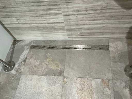 Van Den Berg - Generația a 3-a - Scurgere de duș din oțel inoxidabil cu grătar, 120 cm