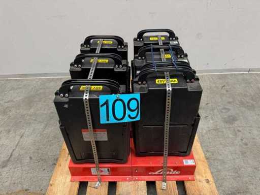 Set 7 Pieces 2022 Linde MT15 ZL4820 48V 20A 960Wh LFP Li-ION LiFePo Lithiumbatterijen + Opladerbatterij