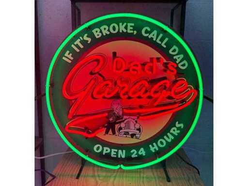 Enseigne néon Dad’s Garage - Various Light Equipment