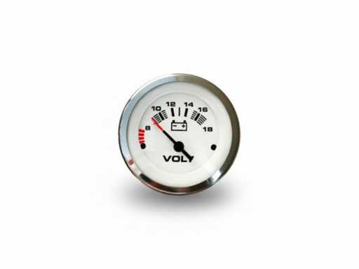 Indicateur de tension VDO 8 à 18V jauge blanc - 59656F