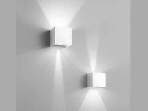 12 x Cube Motion Wandleuchten weiß