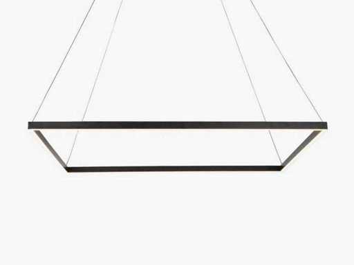 2 x Quattro Square 80x80 cm lampada sospeso nera